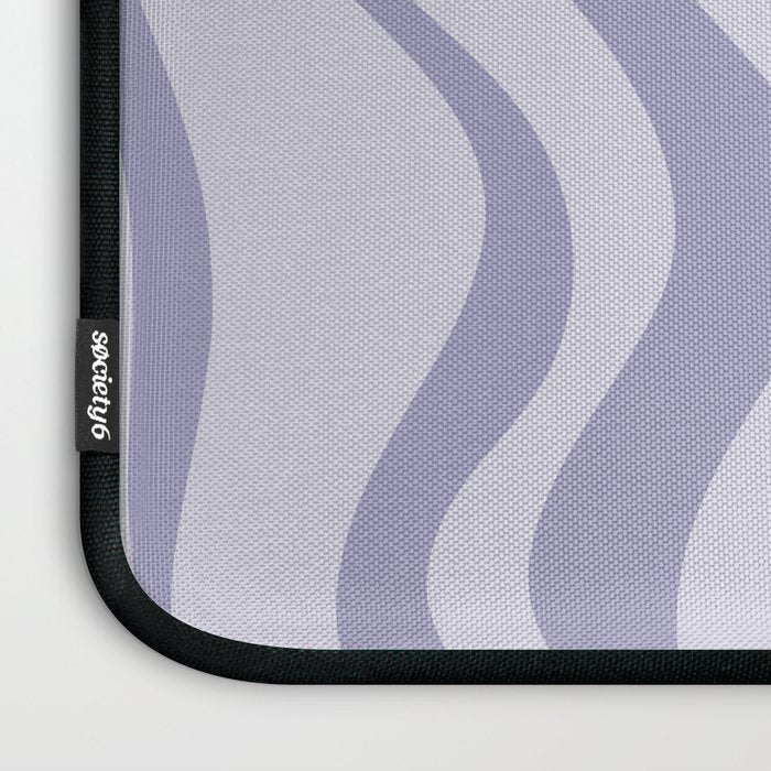 Retro Liquid Swirl Abstract in Double Light Purple Laptop Sleeve Gallery Image 3