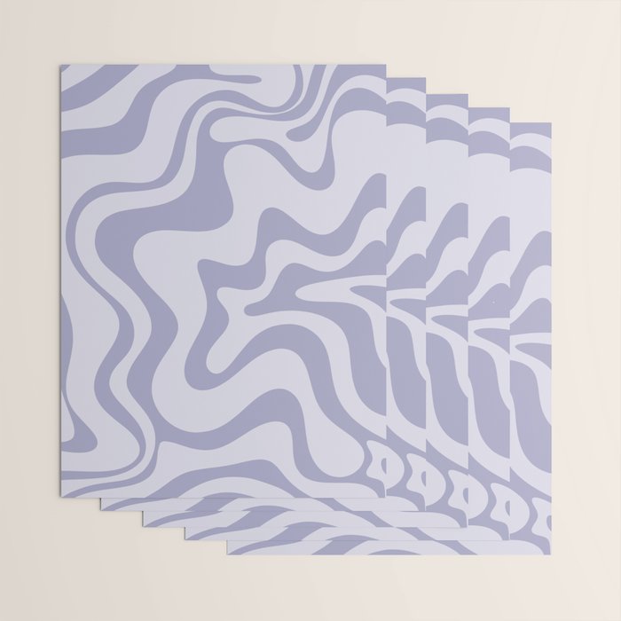 Retro Liquid Swirl Abstract in Double Light Purple Wrapping Paper Gallery Image 3