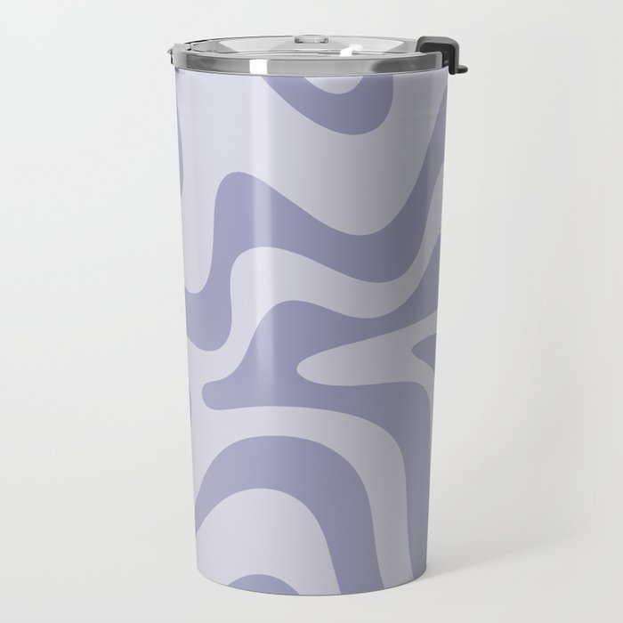 Retro Liquid Swirl Abstract in Double Light Purple Travel Mug Gallery Image 2