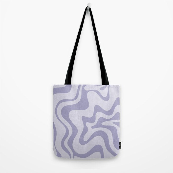 Retro Liquid Swirl Abstract in Double Light Purple Tote Bag Gallery Image 2