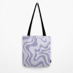Retro Liquid Swirl Abstract in Double Light Purple Tote Bag Gallery Image 2