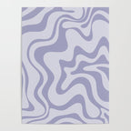 Retro Liquid Swirl Abstract in Double Light Purple Poster Gallery Image 4