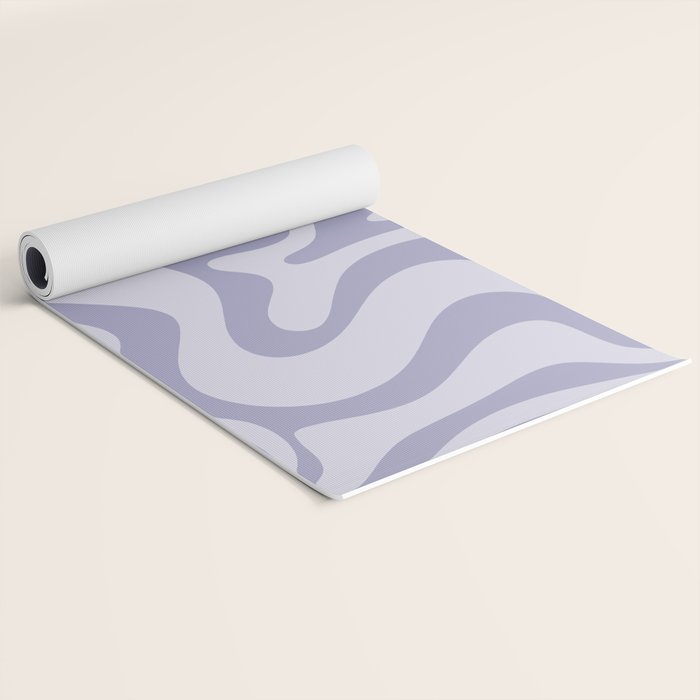 Retro Liquid Swirl Abstract in Double Light Purple Yoga Mat Gallery Image 2