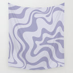 Retro Liquid Swirl Abstract in Double Light Purple Wall Tapestry Gallery Image 4