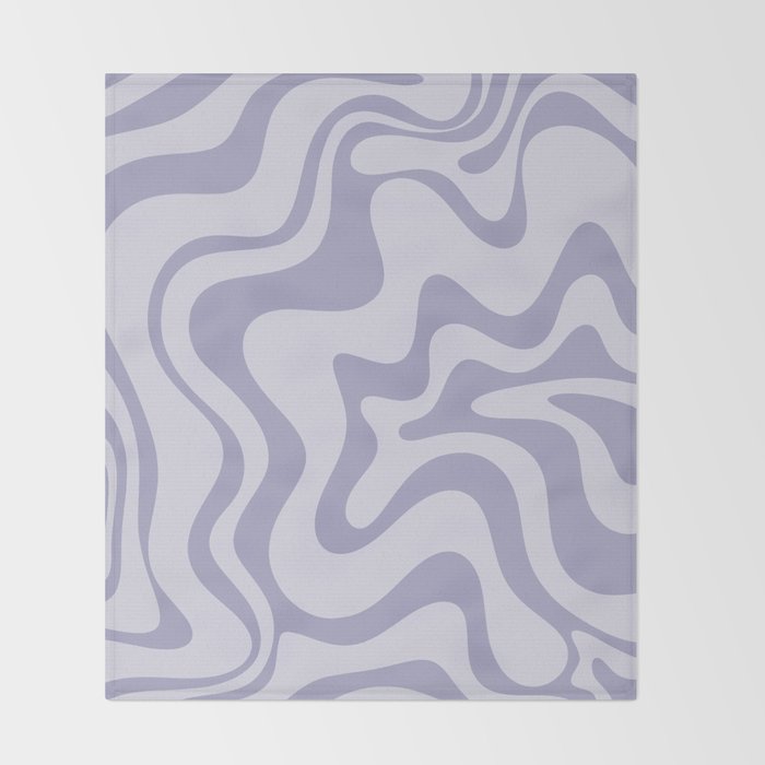 Retro Liquid Swirl Abstract in Double Light Purple Throw Blanket Gallery Image 2