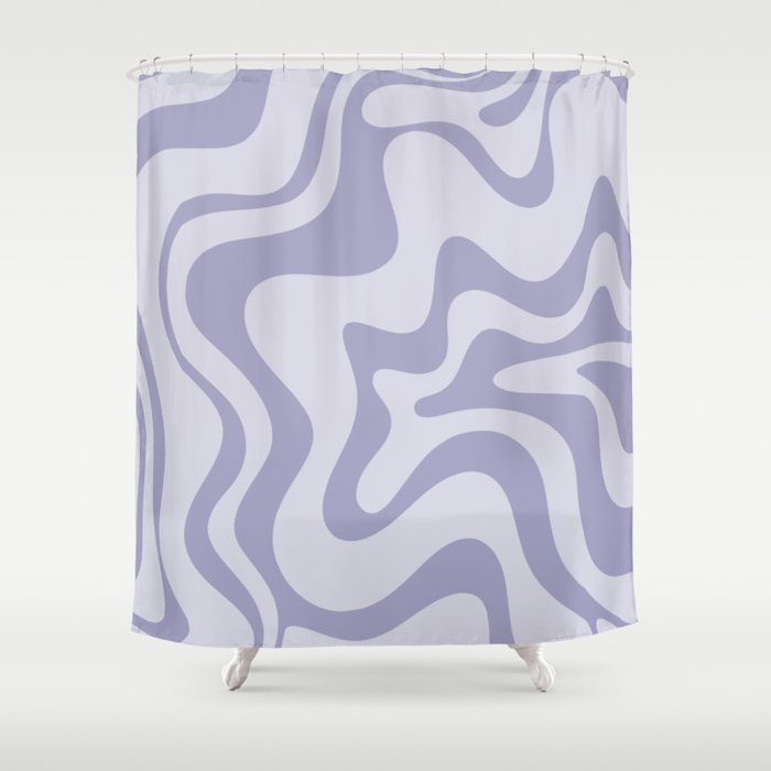 Retro Liquid Swirl Abstract in Double Light Purple Shower Curtain Gallery Image 1