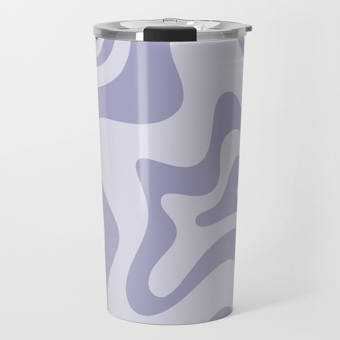 Retro Liquid Swirl Abstract in Double Light Purple Travel Mug Gallery Image 1