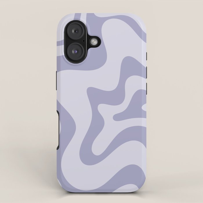 Retro Liquid Swirl Abstract in Double Light Purple iPhone Case Gallery Image 1