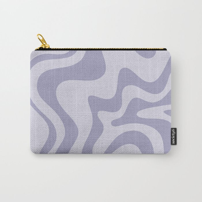 Retro Liquid Swirl Abstract in Double Light Purple Carry All Pouch Gallery Image 1