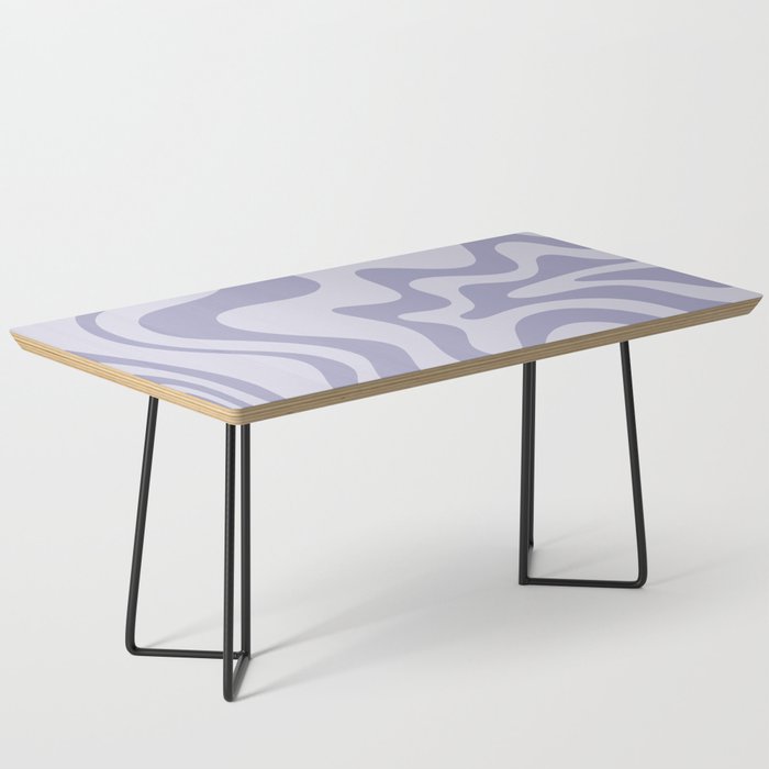Retro Liquid Swirl Abstract in Double Light Purple Coffee Table Gallery Image 1