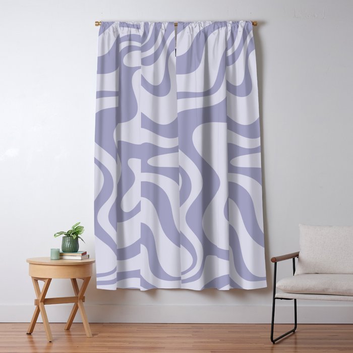 Retro Liquid Swirl Abstract in Double Light Purple Window Curtain Gallery Image 5