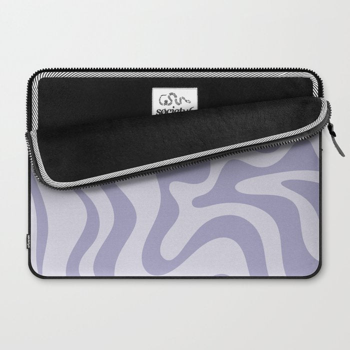 Retro Liquid Swirl Abstract in Double Light Purple Laptop Sleeve Gallery Image 2