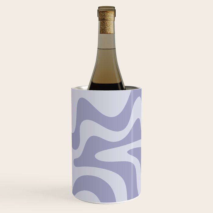 Retro Liquid Swirl Abstract in Double Light Purple Wine Chiller Gallery Image 3