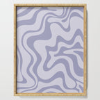 Retro Liquid Swirl Abstract in Double Light Purple Serving Tray Gallery Image 1