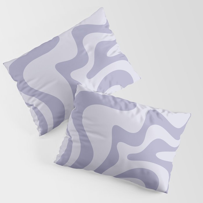 Retro Liquid Swirl Abstract in Double Light Purple Pillow Sham Gallery Image 3