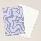 Retro Liquid Swirl Abstract in Double Light Purple Stationery Card Gallery Image 2