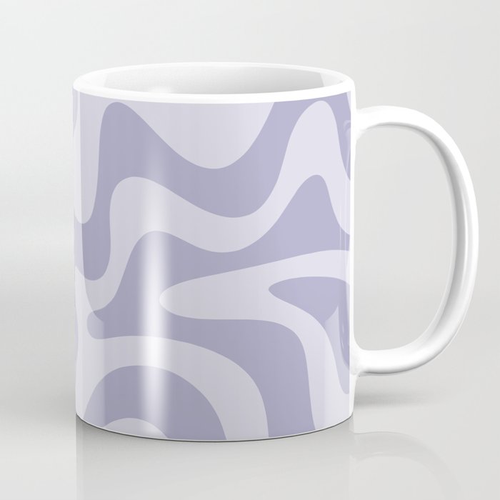 Retro Liquid Swirl Abstract in Double Light Purple Coffee Mug Gallery Image 1