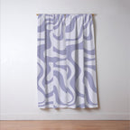 Retro Liquid Swirl Abstract in Double Light Purple Window Curtain Gallery Image 3