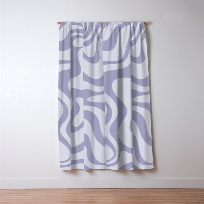 Retro Liquid Swirl Abstract in Double Light Purple Window Curtain Gallery Image 3