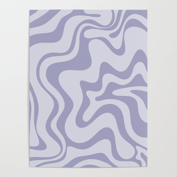 Retro Liquid Swirl Abstract in Double Light Purple Poster Gallery Image 1