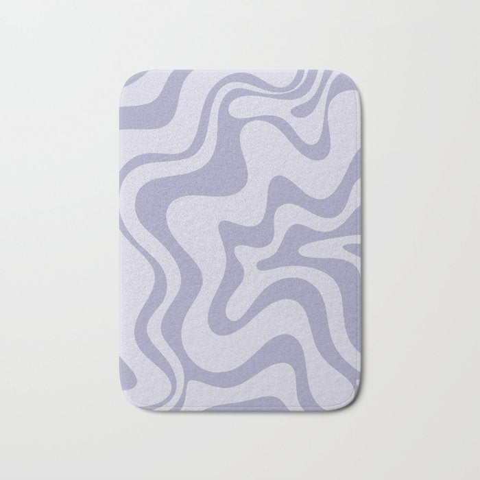 Retro Liquid Swirl Abstract in Double Light Purple Bath Mat Gallery Image 1