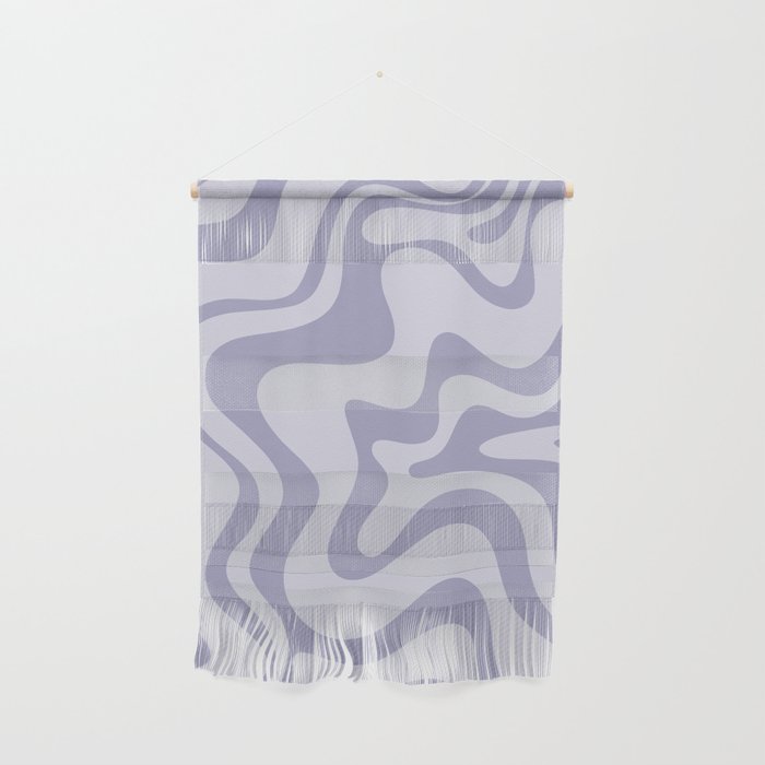 Retro Liquid Swirl Abstract in Double Light Purple Wall Hanging Gallery Image 1