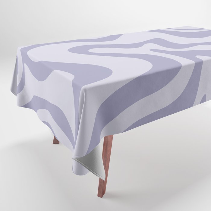 Retro Liquid Swirl Abstract in Double Light Purple Tablecloth Gallery Image 1