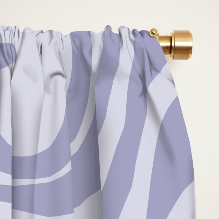 Retro Liquid Swirl Abstract in Double Light Purple Window Curtain Gallery Image 2