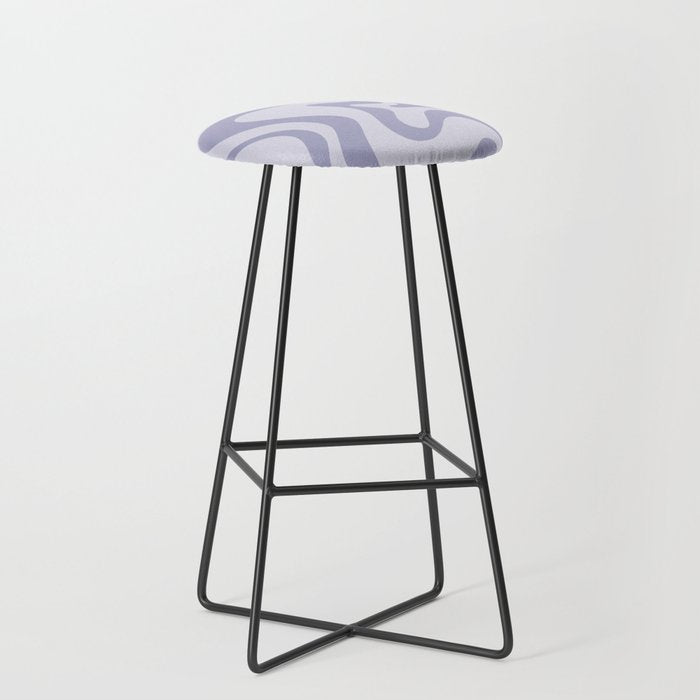 Retro Liquid Swirl Abstract in Double Light Purple Stool Gallery Image 1
