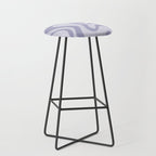 Retro Liquid Swirl Abstract in Double Light Purple Stool Gallery Image 1