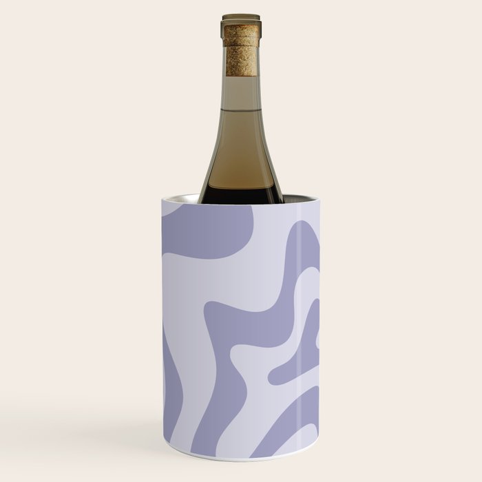 Retro Liquid Swirl Abstract in Double Light Purple Wine Chiller Gallery Image 1