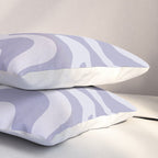 Retro Liquid Swirl Abstract in Double Light Purple Pillow Sham Gallery Image 3