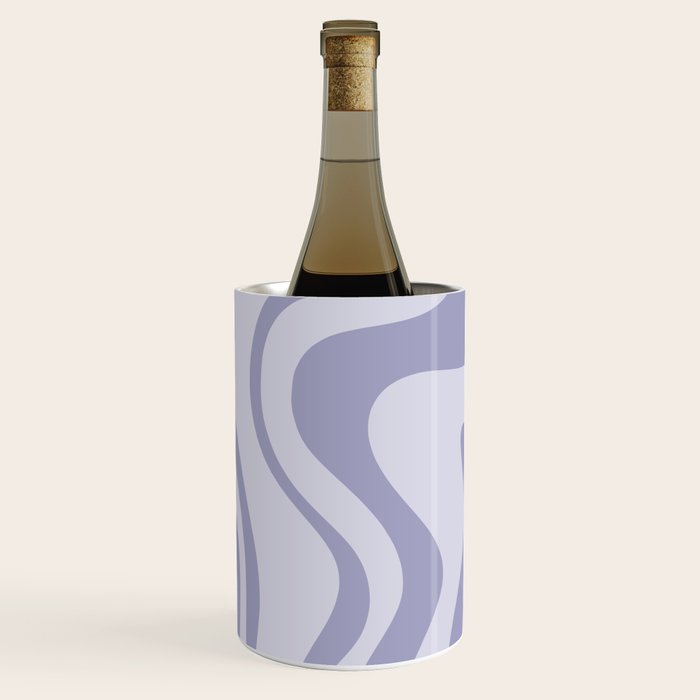 Retro Liquid Swirl Abstract in Double Light Purple Wine Chiller Gallery Image 2