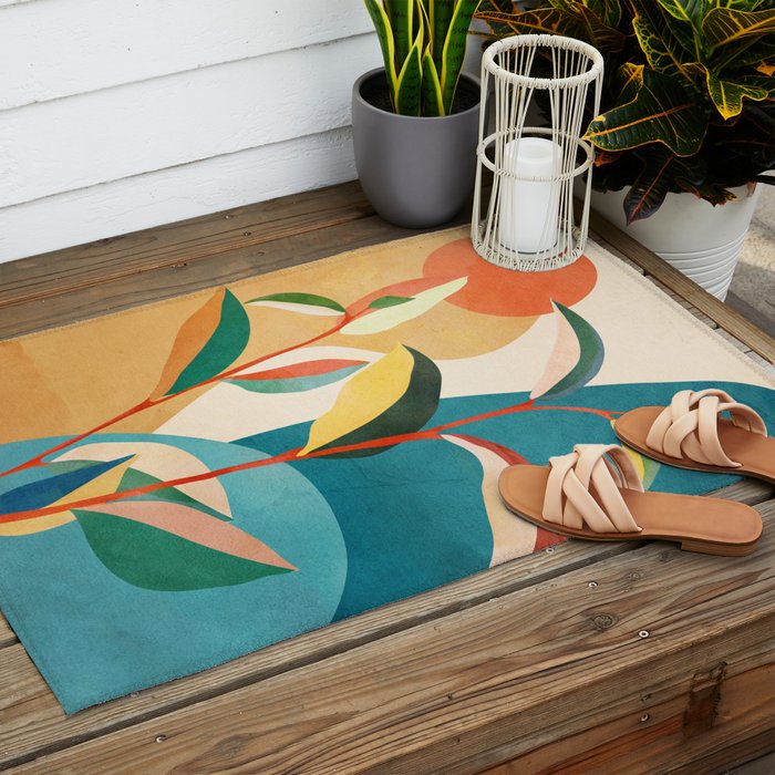 Colorful Branching Out 16 Outdoor Rug Gallery Image 2