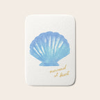 Mermaid at Heart - Blue Shell Watercolor Painting Bath Mat Gallery Image 1