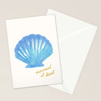 Mermaid at Heart - Blue Shell Watercolor Painting Stationery Card Gallery Image 2