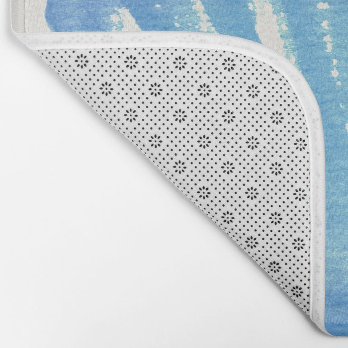 Mermaid at Heart - Blue Shell Watercolor Painting Bath Mat Gallery Image 2