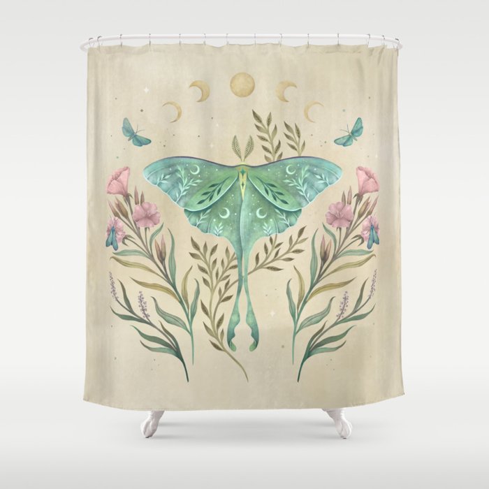 Luna and Forester - Oriental Vintage Shower Curtain Gallery Image 1