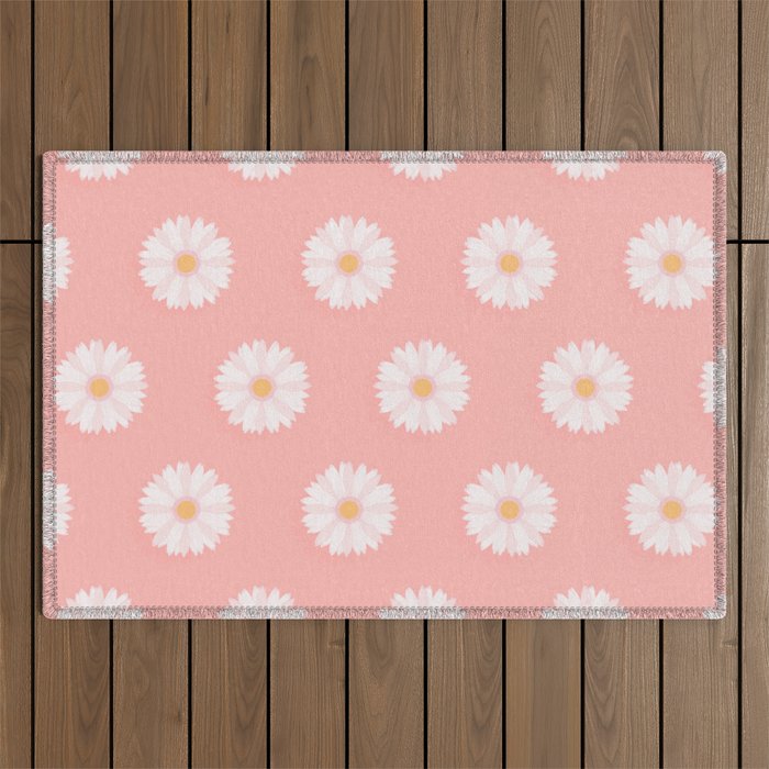 Pink Daisies  Outdoor Rug Gallery Image 1