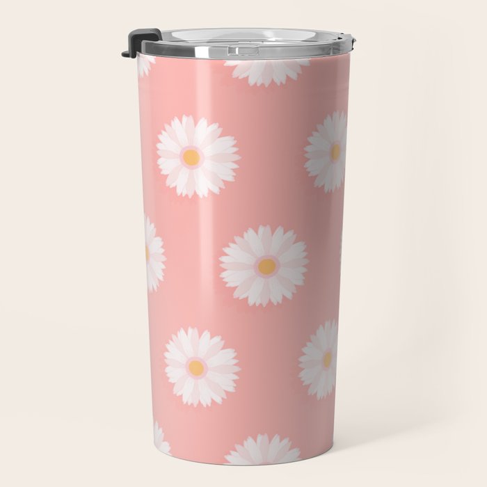 Pink Daisies  Travel Mug Gallery Image 3