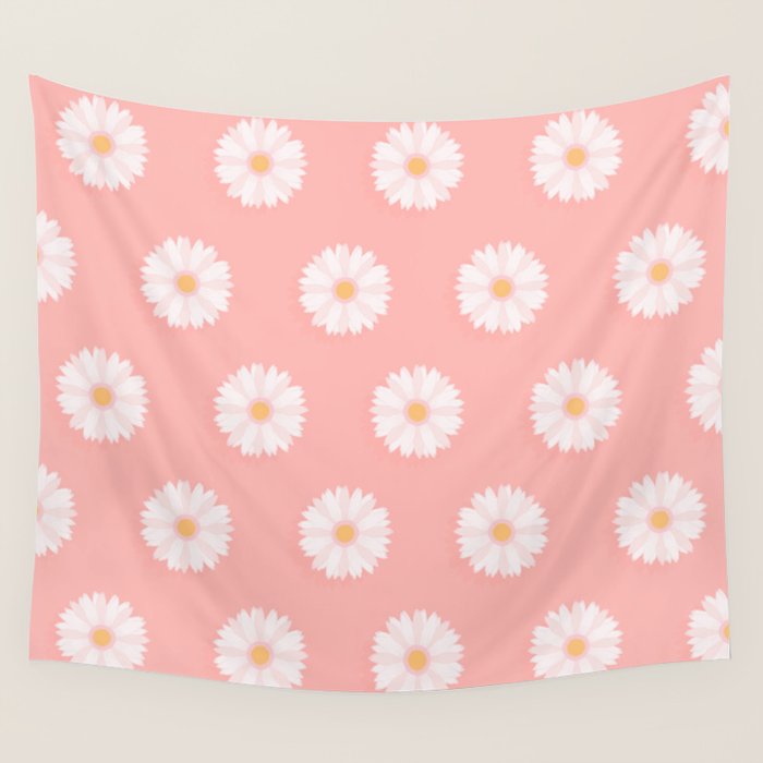 Pink Daisies  Wall Tapestry Gallery Image 1