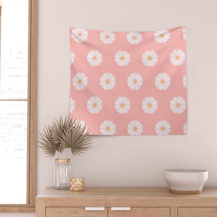 Pink Daisies  Wall Tapestry Gallery Image 2