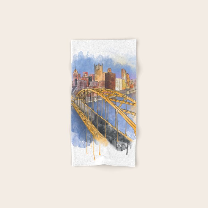 Pittsburgh Fort Pitt and Downtown Bath Towel Gallery Image 1