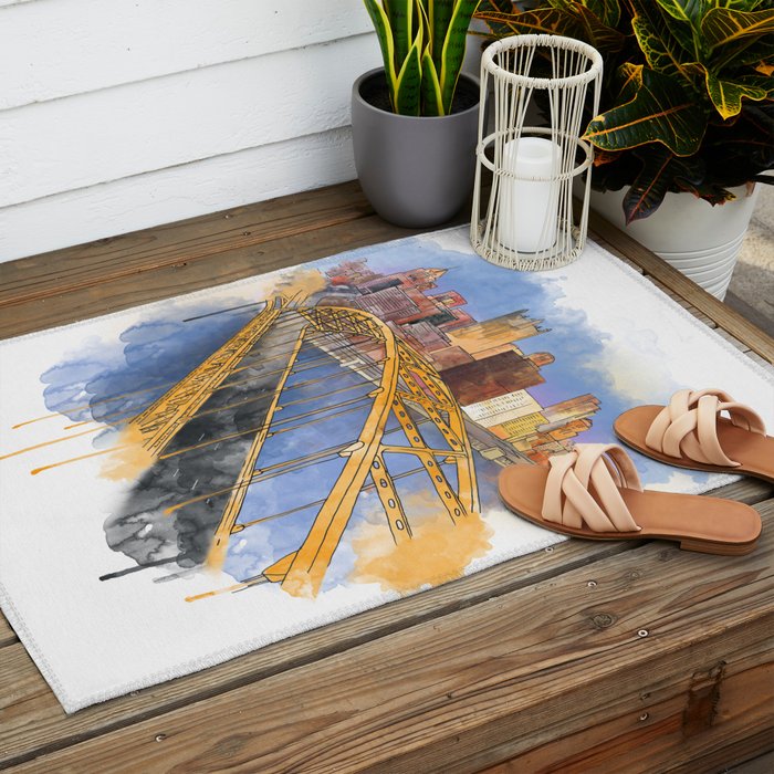 Pittsburgh Fort Pitt and Downtown Outdoor Rug Gallery Image 2