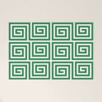 Greek Key Pattern 130 Green Welcome Mat Gallery Image 1