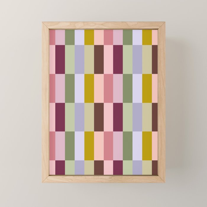 Checker block tiles - eclectic Mini Art Print Gallery Image 1