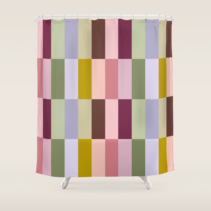 Checker block tiles - eclectic Shower Curtain Gallery Image 1