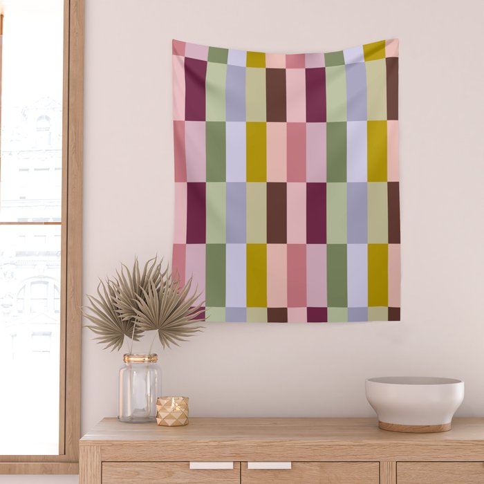 Checker block tiles - eclectic Wall Tapestry Gallery Image 2