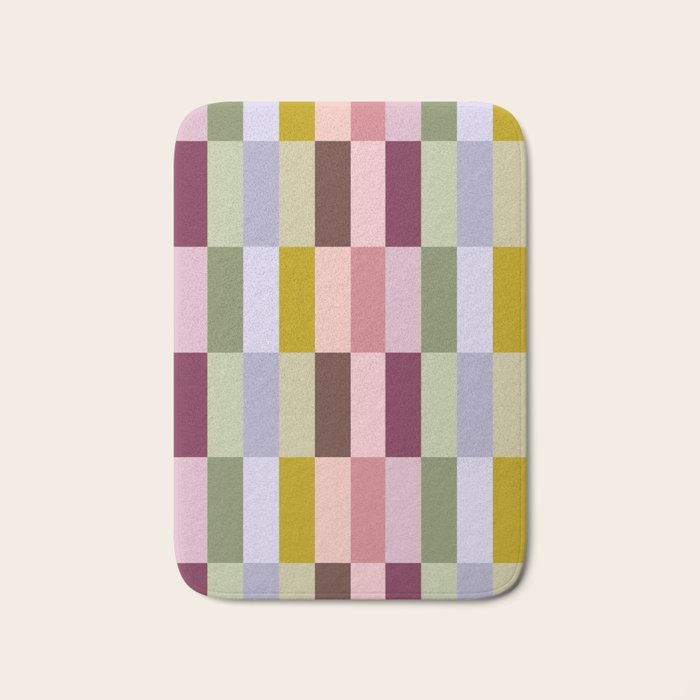 Checker block tiles - eclectic Bath Mat Gallery Image 1