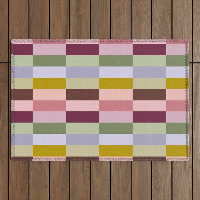 Checker block tiles - eclectic Outdoor Rug Gallery Image 1